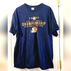 Notre Dame Navy XL Cotton 2013 Championship Shirt